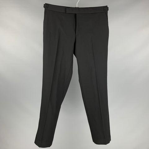 RALPH LAUREN Taille 31 Pantalon de smoking en laine noire
