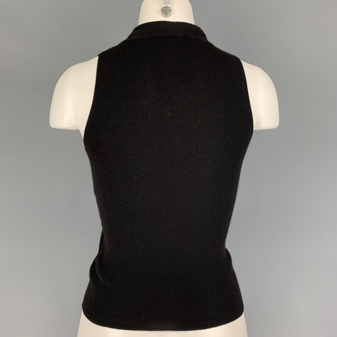 PRADA Size 2 Black Cashmere Silk Sleeveless Dress Top