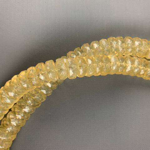 VINTAGE Collier double maillon perlé jaune