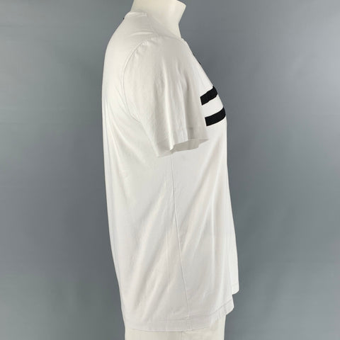 ANTHONY MORATO Taille L T-shirt demi-zippé en coton uni blanc et noir