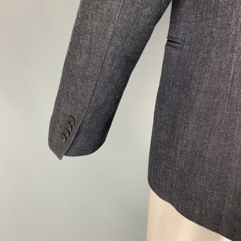 GIORGIO ARMANI Size 44 Indigo Mixed Materials Cotton Cashmere Sport Coat