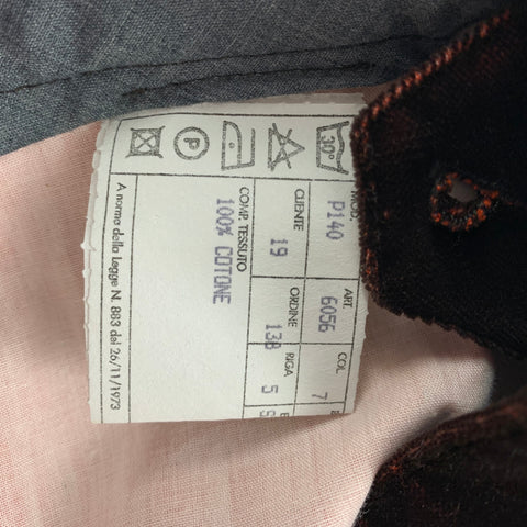 Vintage S.B. CONCEPT Size 30 Brown Cotton Velvet Dress Pants