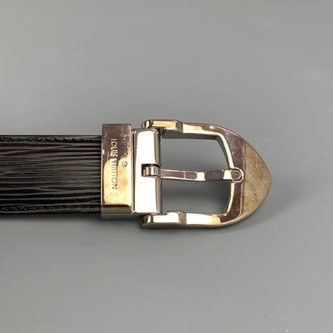 LOUIS VUITTON Size 36 Black Epi Leather Belt