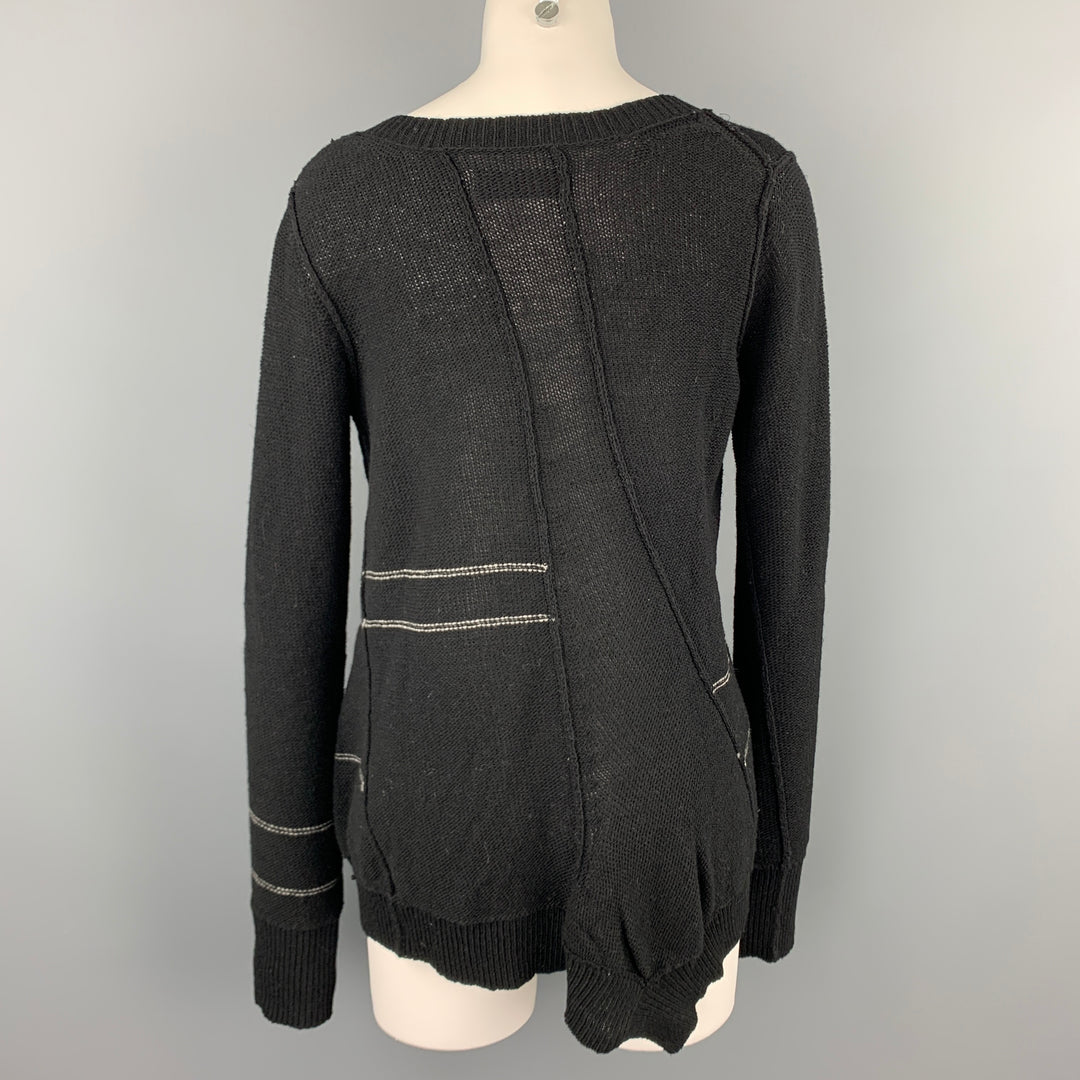 YOHJI YAMAMOTO NOIR Size S Black Knitted Wool Blend Cardigan