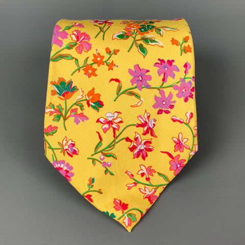 RALPH LAUREN Purple Label Multi-Color Floral Silk Tie