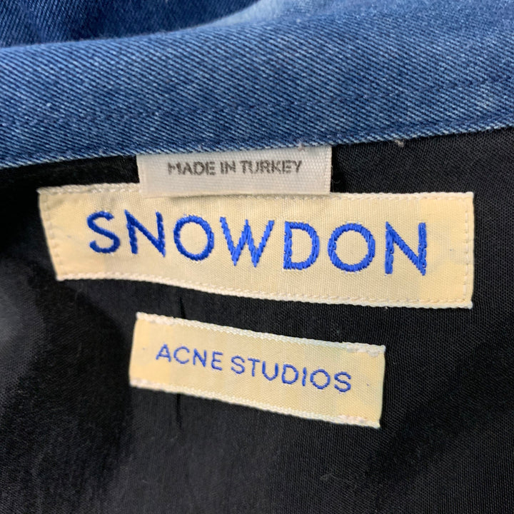 ACNE STUDIOS Size 40 Blue Solid Cotton Button Down Long Sleeve Shirt