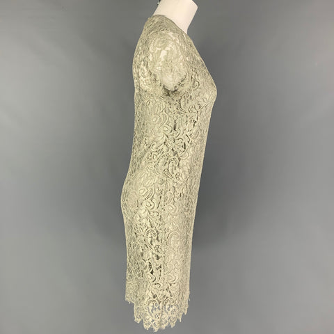 RALPH LAUREN Black Label Taille 2 Robe droite en dentelle mélangée mousse viscose