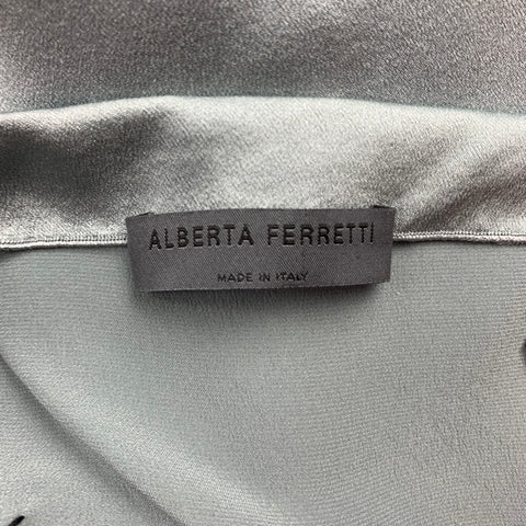 ALBERTA FERRETTI Taille 2 Robe droite en soie embellie en écume de mer