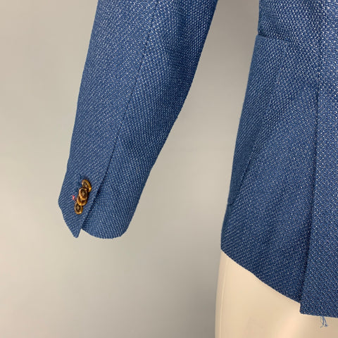SCOTCH AND SODA Size M Indigo White Woven Polyester Viscose Sport Coat