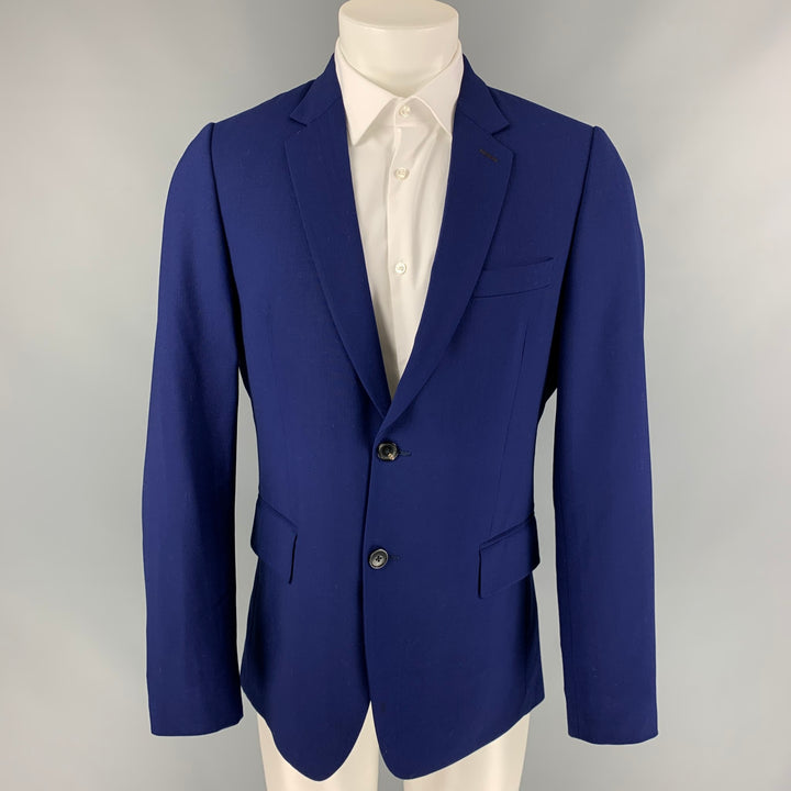 PAUL SMITH Soho Fit Size 40 Regular Royal Blue Wool Notch Lapel Sport Coat