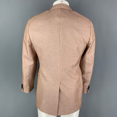 LANVIN Size 40 Pink Black Metallic Polyamide Blend Peak Lapel Sport Coat