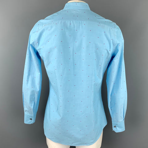PAUL SMITH x BARNEYS NEW YORK Size L Light Blue Dots Cotton Button Up Long Sleeve Shirt