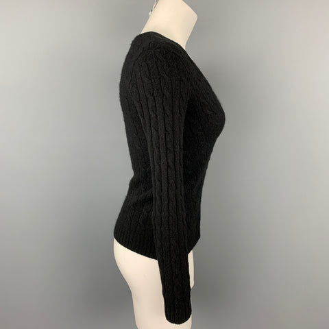RALPH LAUREN Black Label Taille S Pull en cachemire tricoté noir