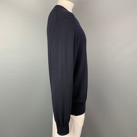 BROOKS BROTHERS Jersey de cachemira con cuello en V azul marino Talla XL