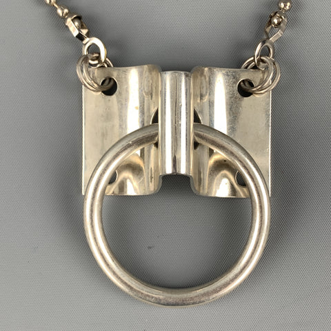 BOND HARDWARE Silver Tone Original Hinge Necktie Ball Necklace
