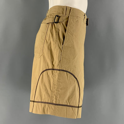 CRAIG GREEN Size L Khaki Contrast Stitch Cotton Zip Fly Shorts