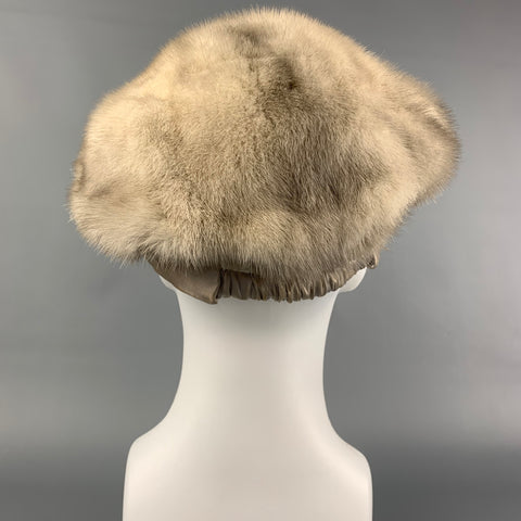 Vintage JOSEPH MAGNIN Grey Mink Fur Silk Hat