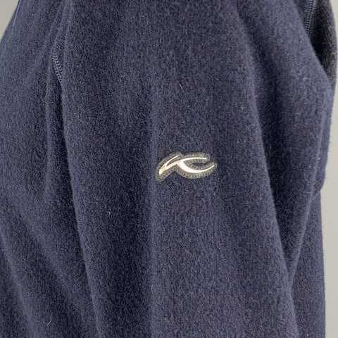 KJUS Size XXL Navy & Charcoal Polyester Blend Hooded Zip Up Jacket