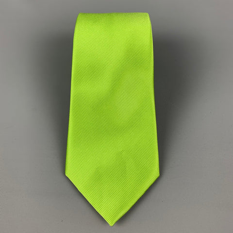 TOMMY HILFIGER Lime Green & Navy Color Block Silk Tie