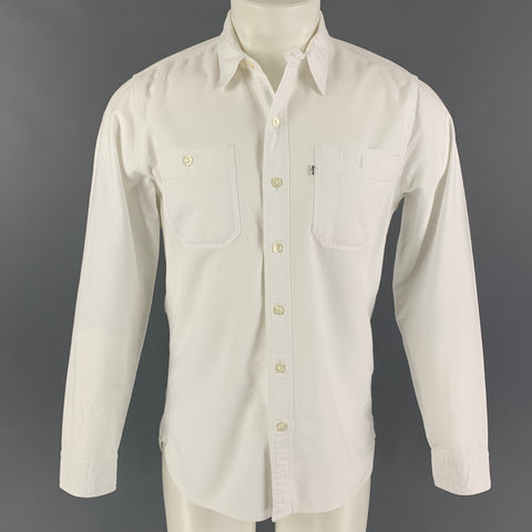 LEVI'S Size S White Cotton Button Up Long Sleeve Shirt