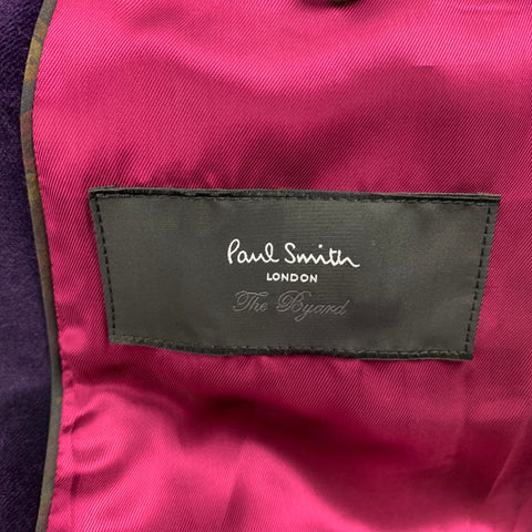 PAUL SMITH The Byard Size 44 Regular Purple Velvet Cotton Notch Lapel Sport Coat