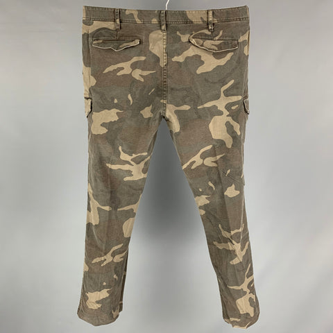 UNITED ARROWS Size 36 Olive Taupe Camo Cotton Polyurethane Cargo Casual Pants