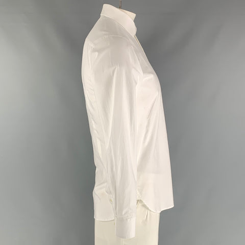 TED BAKER Taille 42 Chemise à manches longues boutonnée en coton uni et élasthanne blanc
