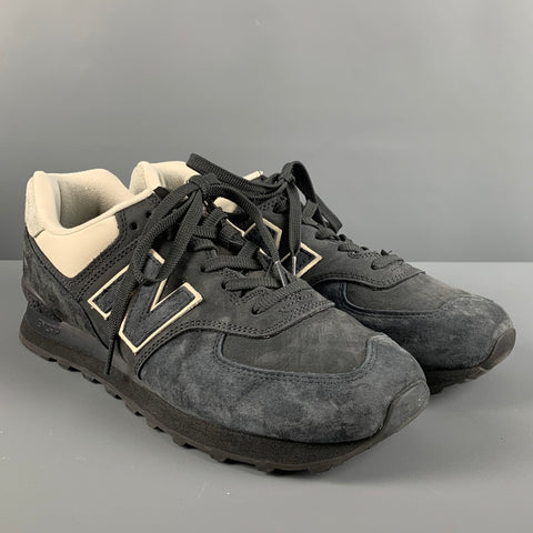 COMME des GARCONS MAN Size 11 Grey Navy Suede Low Top Sneakers
