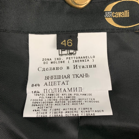 JUST CAVALLI Taille 10 Manteau en fausse fourrure mélangée en acétate texturé noir