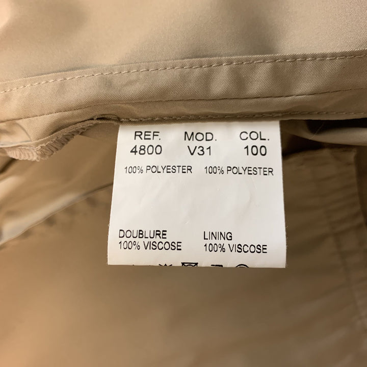 CARVEN Talla 42 Abrigo deportivo caqui de poliéster con solapa de muesca