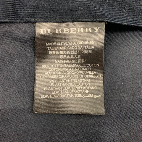 BURBERRY PRORSUM Size XS Navy Textured Cotton Long Sleeve Shirt