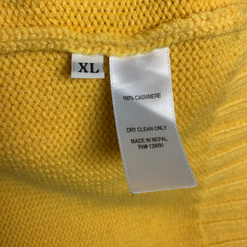 PRABAL GURUNG Size XL Blue & Yellow Tie Dye Cashmere Hooded Sweater