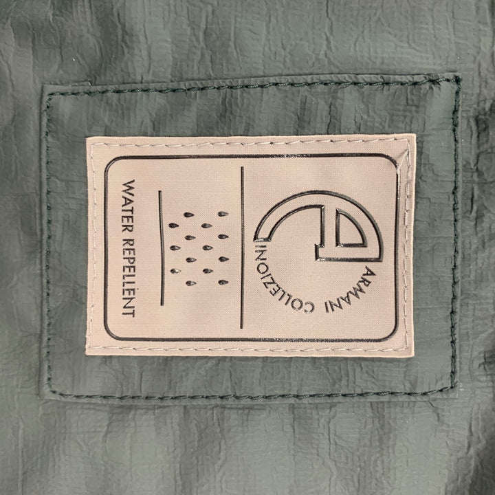 ARMANI COLLEZIONI Size 38 Dark Green Polyethylene Zip Up Water Repellent Jacket