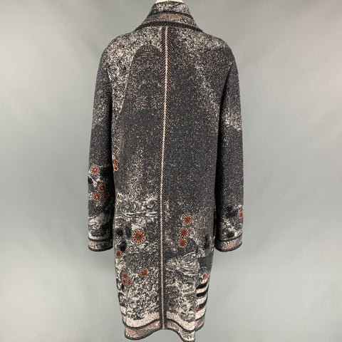 M MISSONI Size M Dark Gray & Black Metallic Long Coat