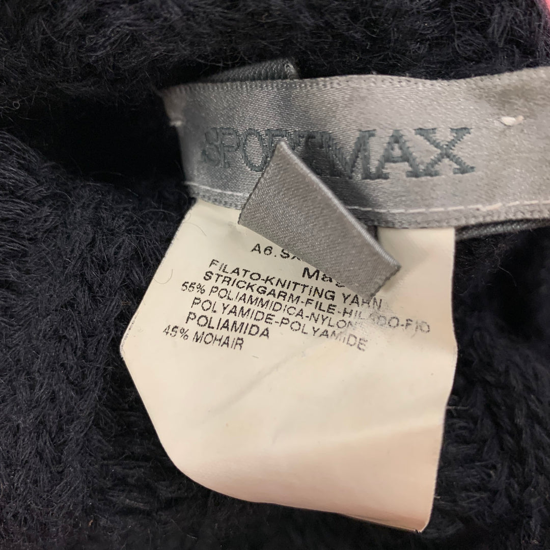 SPORTMAX Size M Black Nylon Mohair Turtleneck Sweater