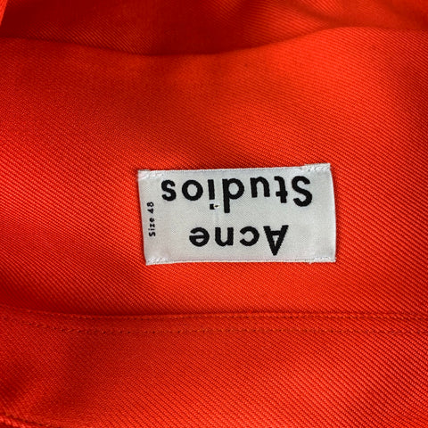 ACNE STUDIOS Taille S Chemise oversize à manches longues en coton/polyester orange