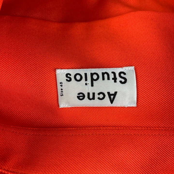 ACNE STUDIOS Size S Orange Cotton / Polyester Oversized Long Sleeve Shirt