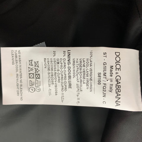 DOLCE &amp; GABBANA Taille 46 Gilet noir boutonné en laine à carreaux