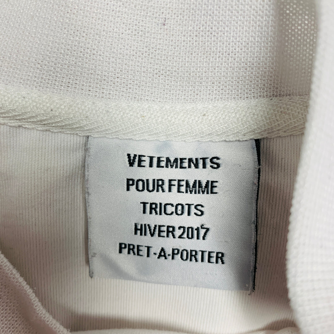 VETEMENTS Size S White Black Polyester Shoulder Pads T-shirt