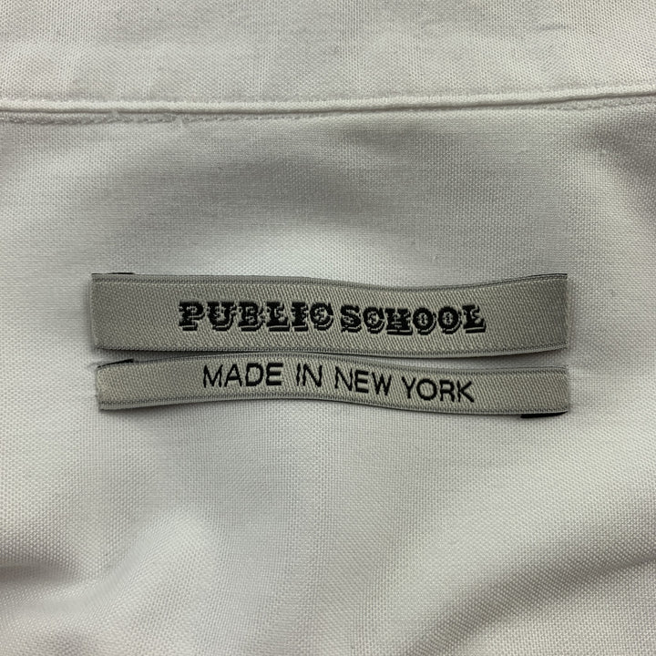 PUBLIC SCHOOL Size L White Cotton Hidden Buttons Long Sleeve Shirt