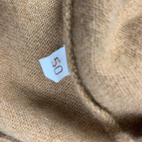 VINTAGE Size M Camel Cashmere Elbow Patches Cardigan