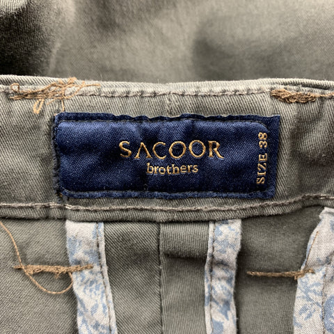 SACOOR BROTHERS Size S Brown Cotton Zip Fly Casual Pants