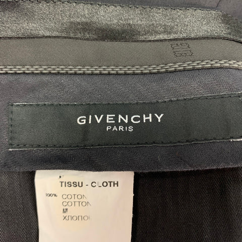 GIVENCHY Size 28 Black Navy Cotton Zip Fly Dress Pants