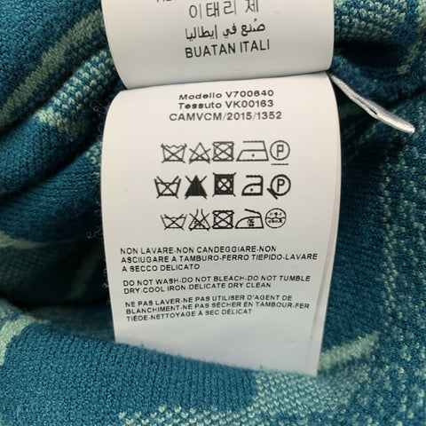 VERSACE COLLECTION Size M Green Mint Geometric Viscose Blend V-Neck Sweater