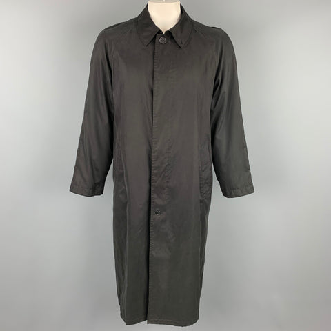 ERMENEGILDO ZEGNA Size 44 Black Cotton Blend Raglan Coat