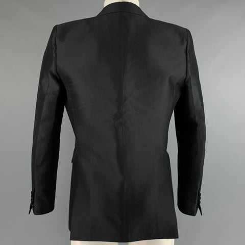 DSQUARED2 Size 38 Black Wool Silk Double Breasted Sport Coat