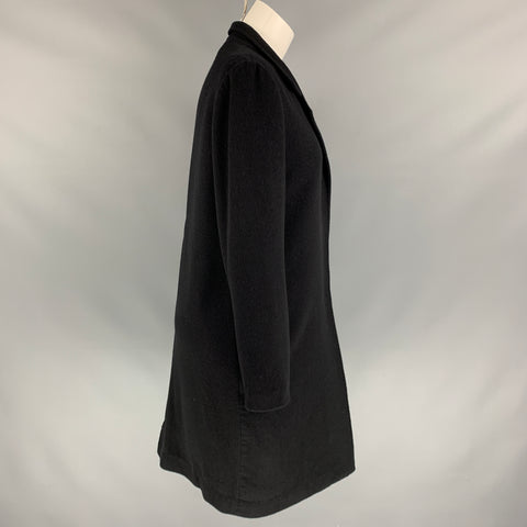 LAN JAENICKE Size 2 Black Cashmere Hidden Button Coat