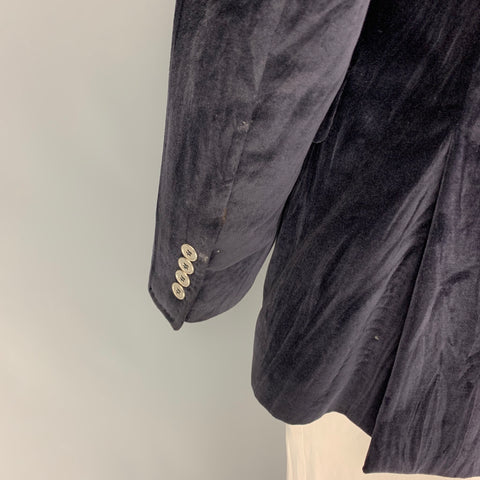 DOLCE & GABBANA Size 42 Dark Purple Cotton Single Button Sport Coat