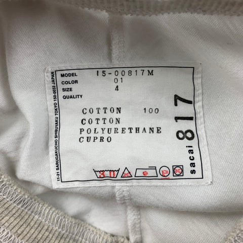 SACAI Size L White Cotton Crew-Neck T-shirt