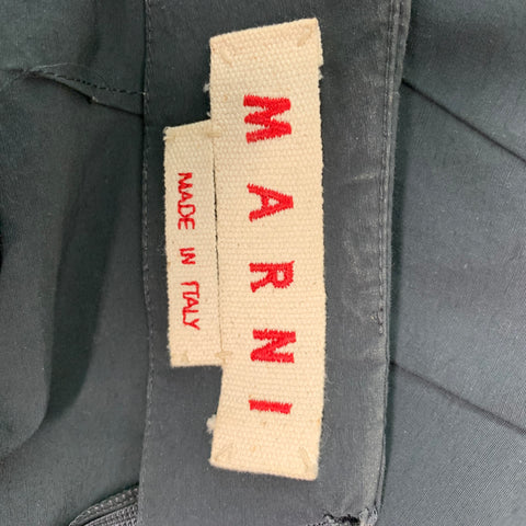 MARNI Size 2 Slate Cotton & Nylon Abstract Pencil Skirt